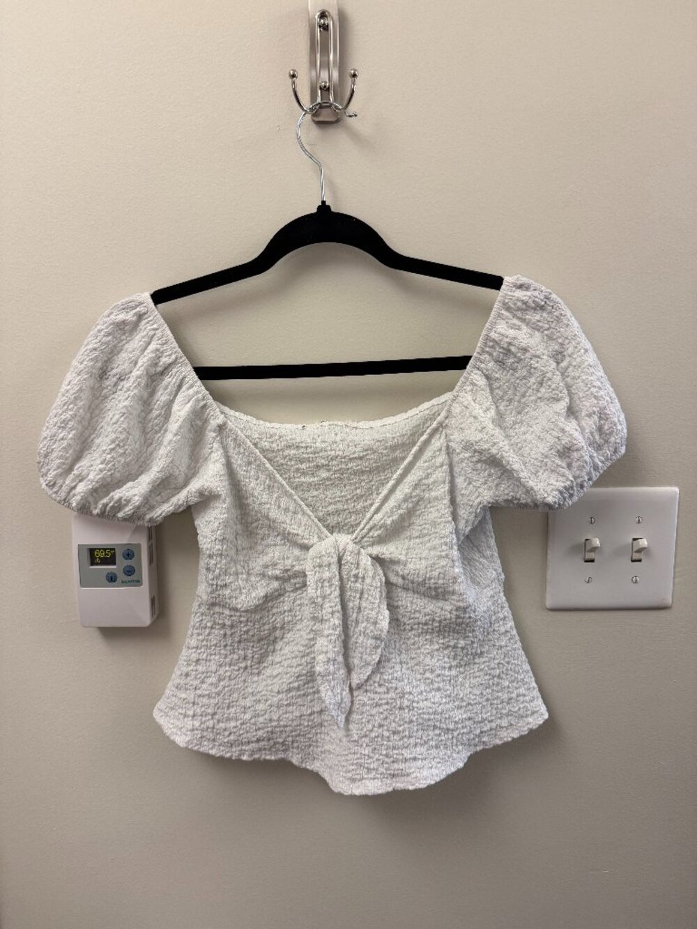 white short sleeve top
